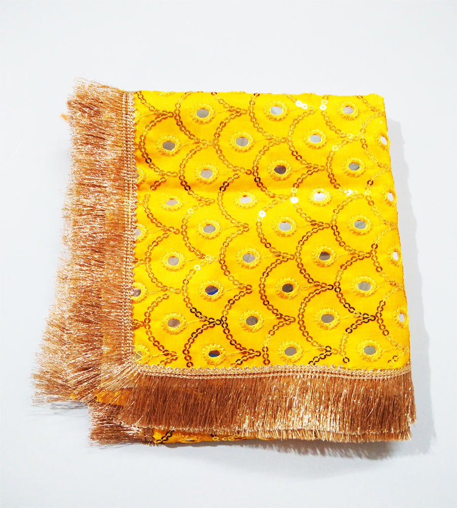 Kriti Creations Chunri || Size(10x25in) Puja MATA Durga Laxmi Sherawali Devi Maa ki Chunri Occasion Navratri Jagrata Mandir Temple with Golden Shiny Border