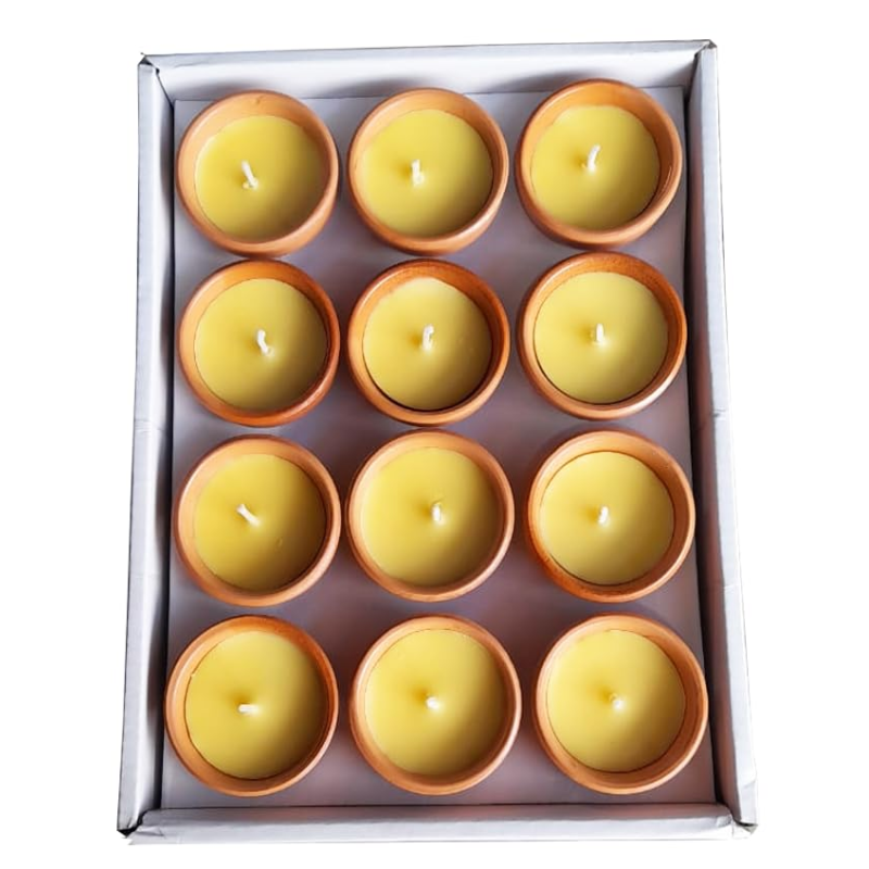 kriti Creations Traditional Clay Ghee Diyas Handcrafted Anti-Mosquito Diya Set for Diwali, Festival Lighting & Home Decor, Natural Aromatic Repellent, for Pooja & Outdoor Parties 12-Pack