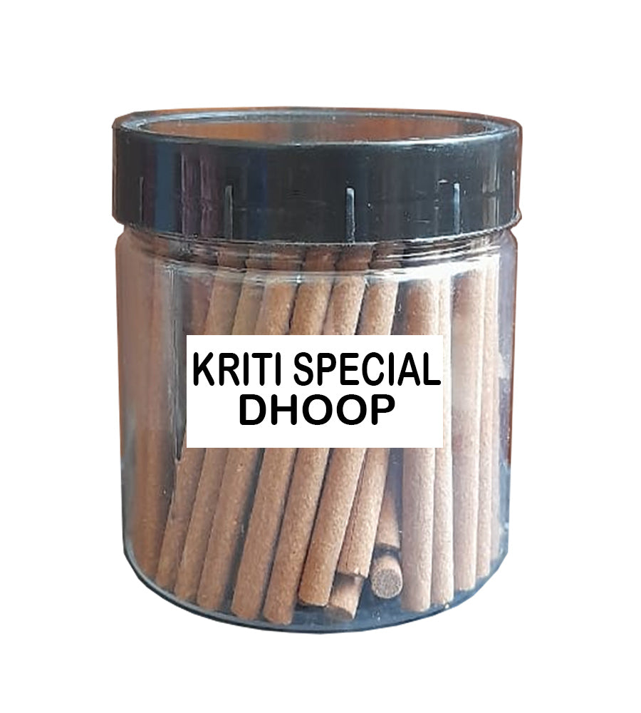 Kriti Creations Special Bambooless Incense Sticks - Citronella | Dhoop Sticks for Pooja | Long Lasting Fragrance | Dhoop Holder Inside | No Charcoal & Bamboo | Kriti Spical Dhoop Jar-150gm