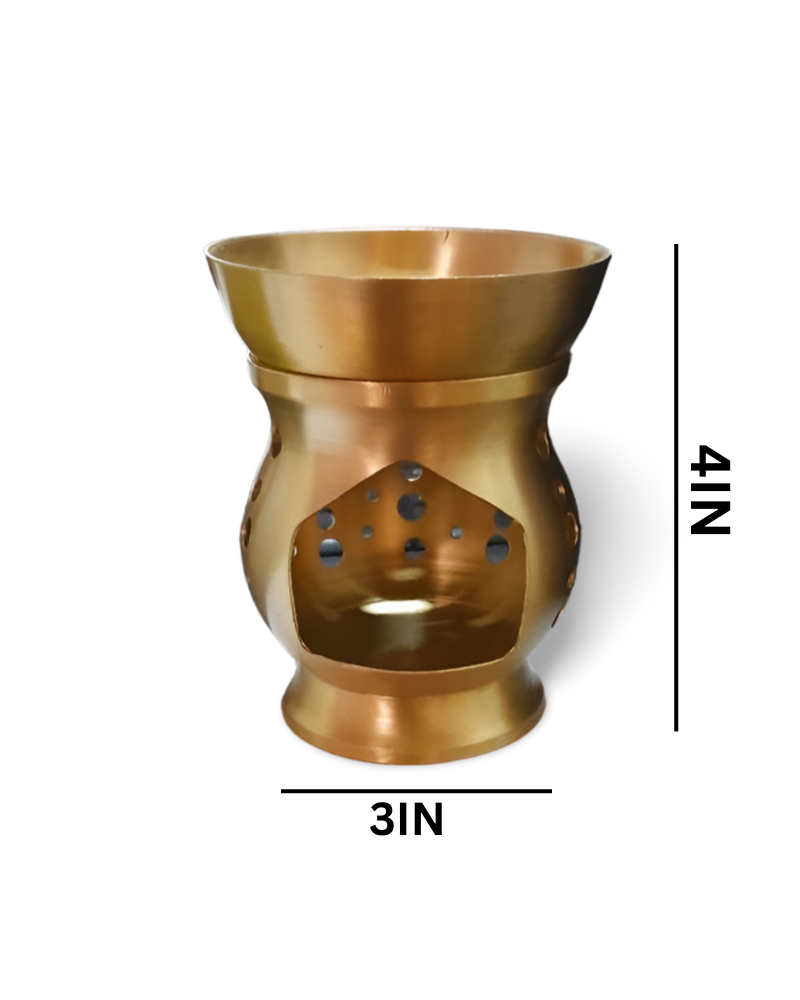 Kriti Creations Brass Aroma Lamp | Brass Oil & Camphor Burner | Traditional Oil Diffuser for Pooja, Meditation, Home & Temple Use