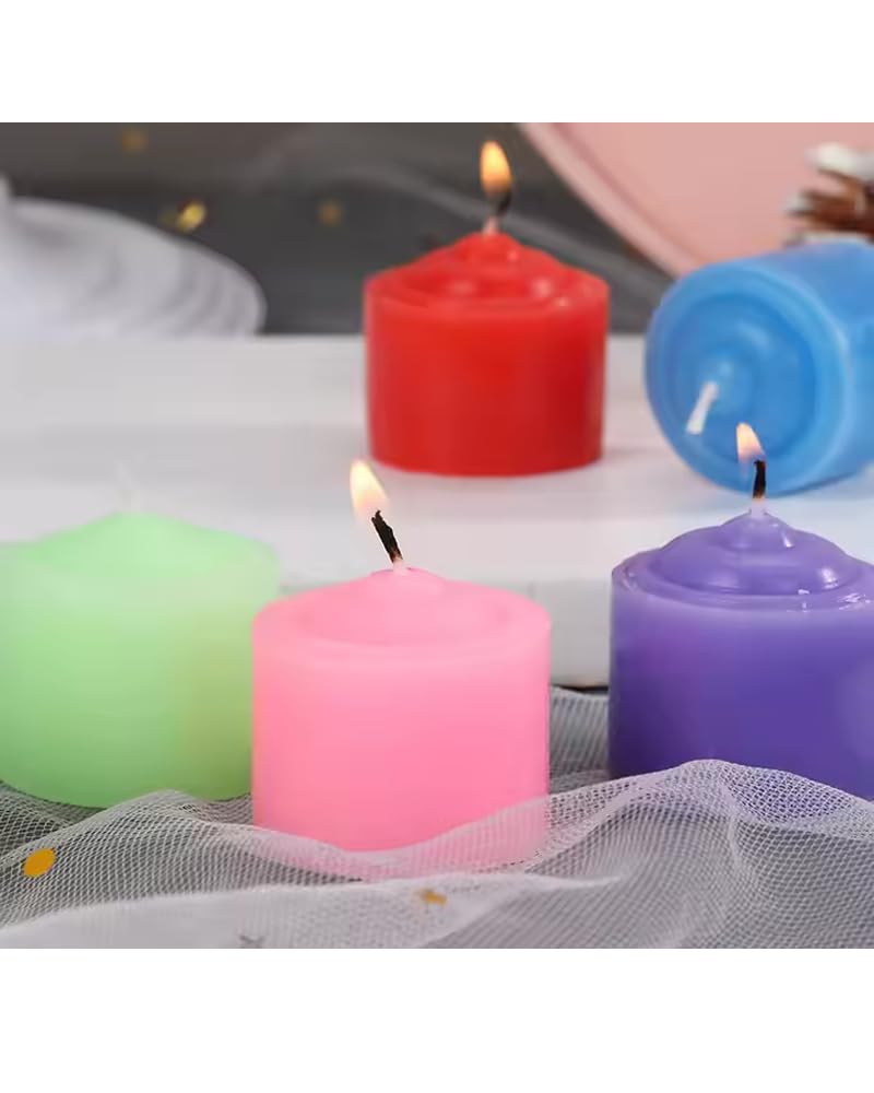 Kriti Creations Multi-Color Paraffin Wax Colorful Tealight Candle | Tealight Candle Gift Set | Votive Candle | Night Light Tea Candle (Burning Time 1hour to 4 Hours Approx)