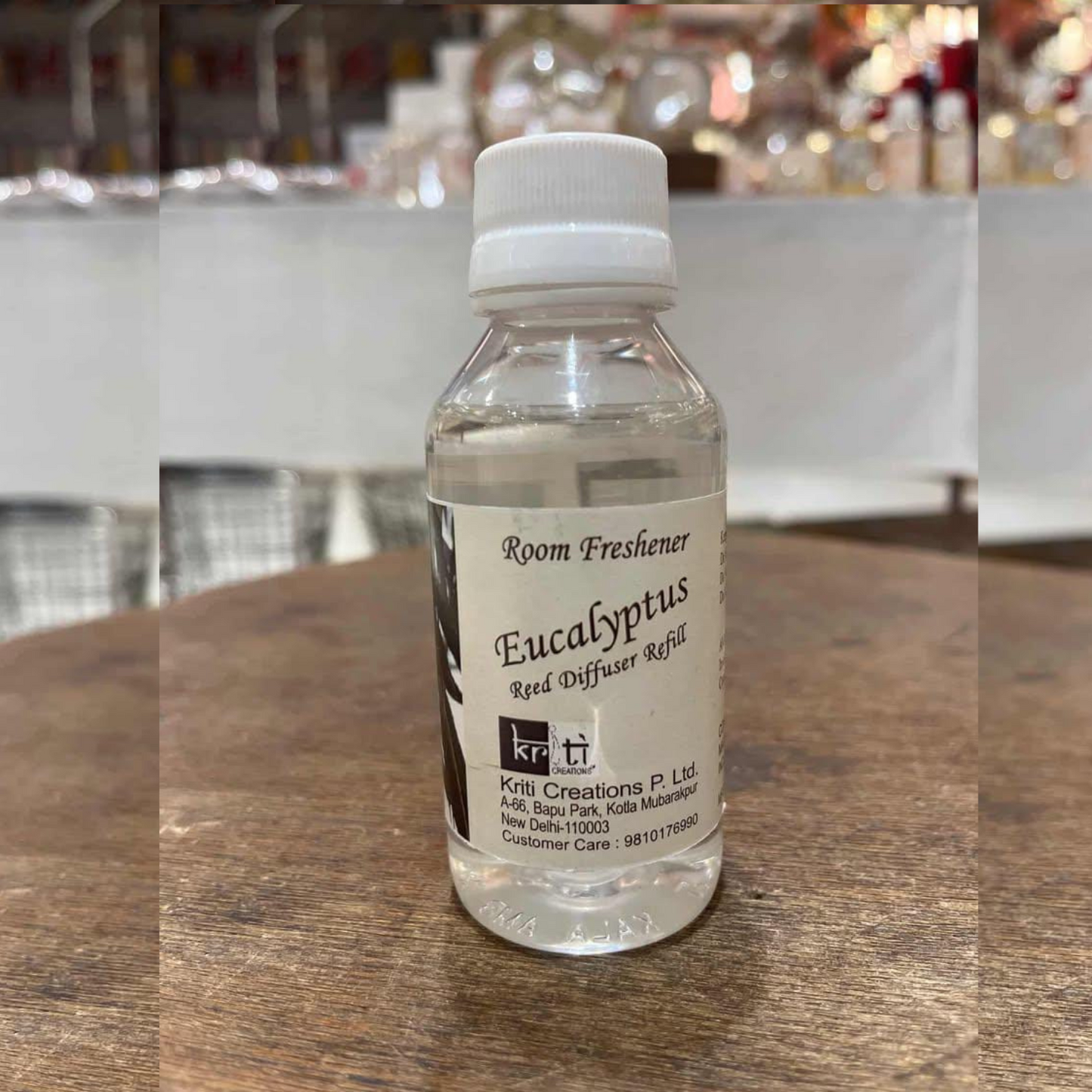 kriti Home Fragrance, kriti Eucalptus Reed Diffuser Refill, Toxin-Free, Fine-Living Fragrance, Aromachology, Mood Enhancer, Made in India - 1 Unit of 90ml Fragrance Diffuser Oil.