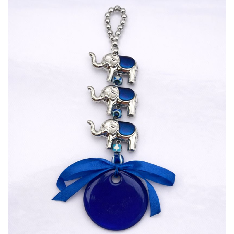 Kriti Creations Evil Eye Elephant Hanging for Home & Door Décor | Nazar Protection Feng Shui Good Luck Charm for Positivity