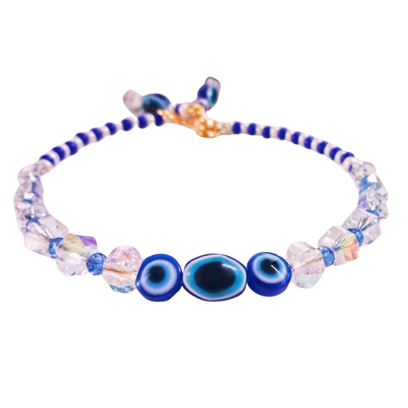Kriti Creations Evil Eye Bracelet Rakhi For Bhaiya Bhabhi Raksha Bandhan Rakhi Bracelet for Brother Sister Bhaiya Bhabhi Rakhi with Two Rakhi Dhaga and One Roli Chawal