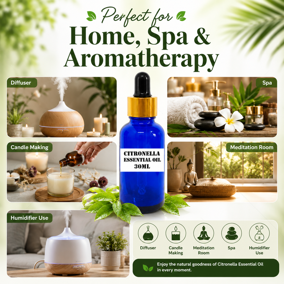 Kriti Creations Citronella Aroma Oil 30ML | Fresh Fragrance for Home