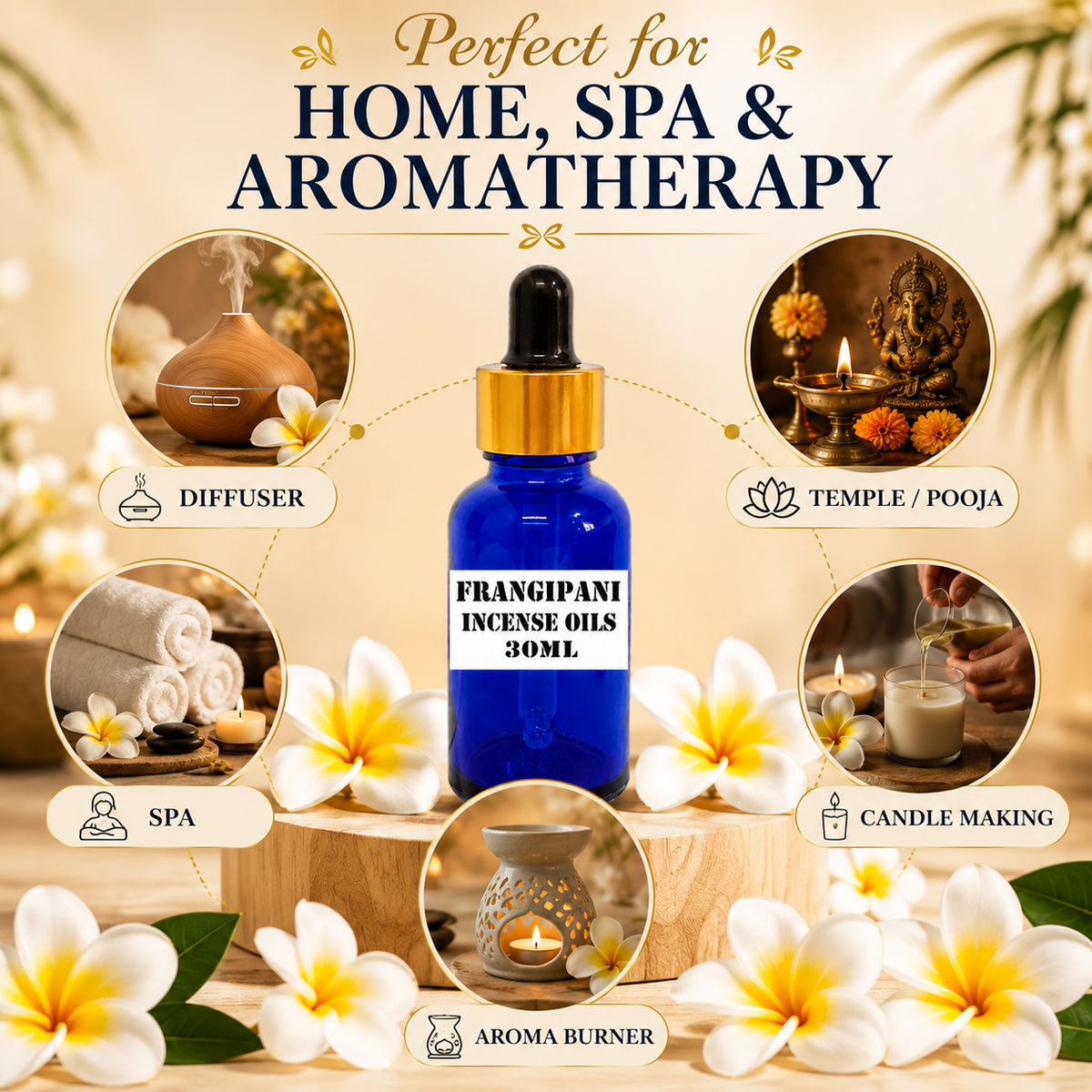 Kriti Creations Frangipani Aroma Oil 30ML | Floral Fragrance for Home