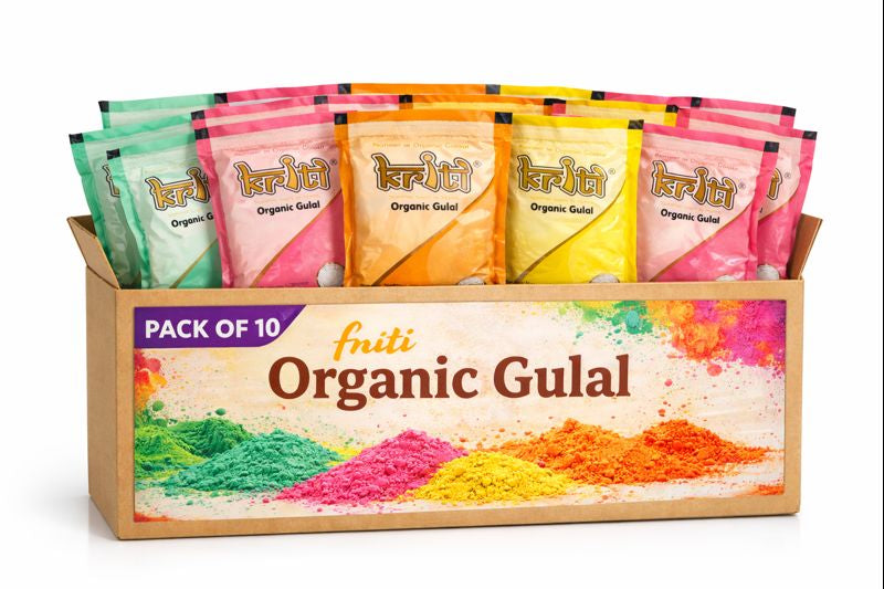 KRITI Creations Organic Gulal Big Plate 100% Handmade & MICA Free | Non- Prefumed | Natural Organic Holi Color