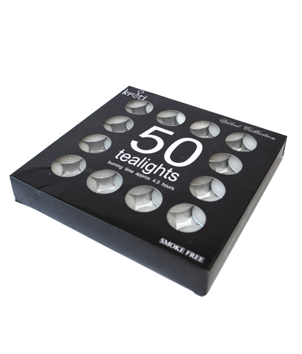 Kriti Set of 50 Tealights In A Pack (4.5 Hr Burning)