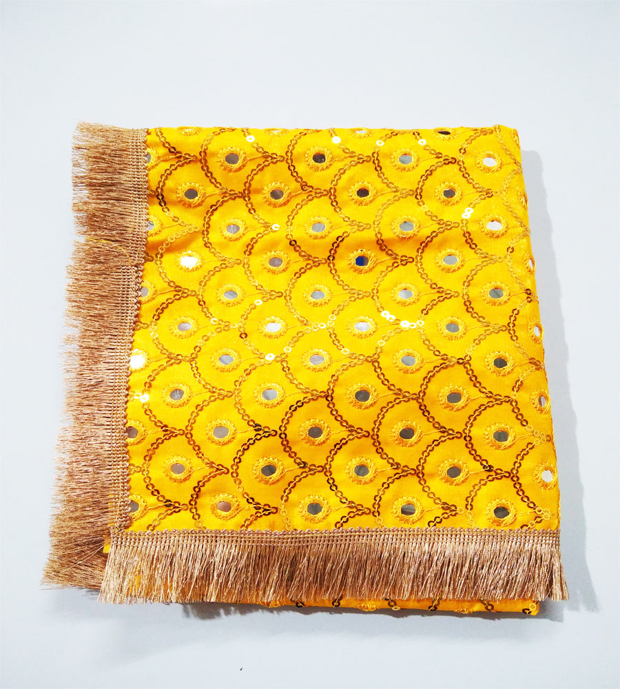 Kriti Creations Chunri || Size(12x30in) Puja MATA Durga Laxmi Sherawali Devi Maa ki Chunri Occasion Navratri Jagrata Mandir Temple with Golden Shiny Border