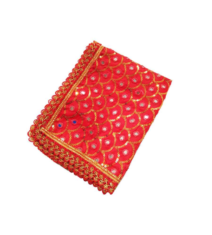 Kriti Creations Chunri || Size(12x30in) Puja MATA Durga Laxmi Sherawali Devi Maa ki Chunri Occasion Navratri Jagrata Mandir Temple