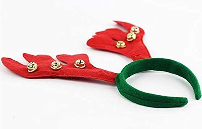 KRITI CREATIONS Christmas Reindeer Headband with Bells