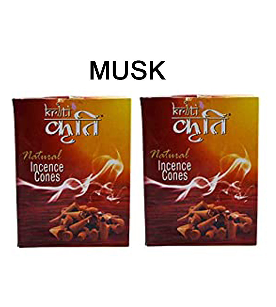 Kriti Natural Incence Cone Small (Musk) Pack of 2
