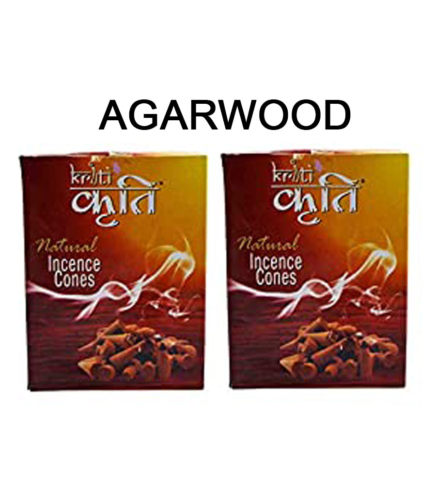 Kriti Natural Incence Cone Small (Agarwood) Pack of 2