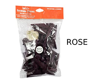 Kriti Creations Natural Incence Cone Large (Rose) Pack of 2