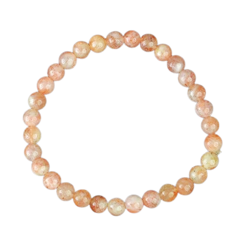 Kriti Creations Sunstone Natural Bracelet Round Beads 6 Mm Crystal Stone Bracelet For Reiki Healing And Crystal Healing Stones For Unisex Adult (7 Inches)