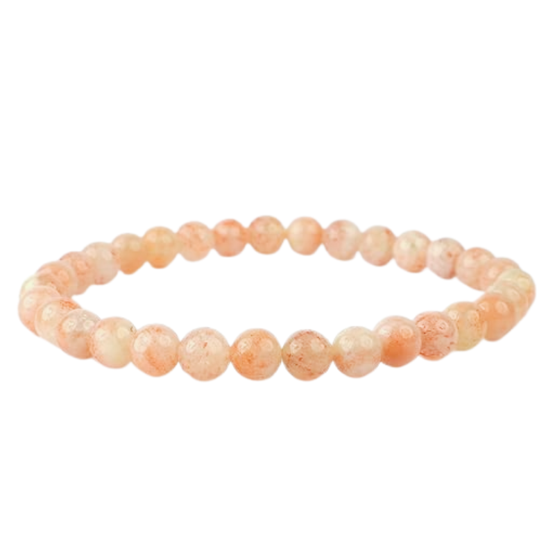 Kriti Creations Sunstone Natural Bracelet Round Beads 6 Mm Crystal Stone Bracelet For Reiki Healing And Crystal Healing Stones For Unisex Adult (7 Inches)