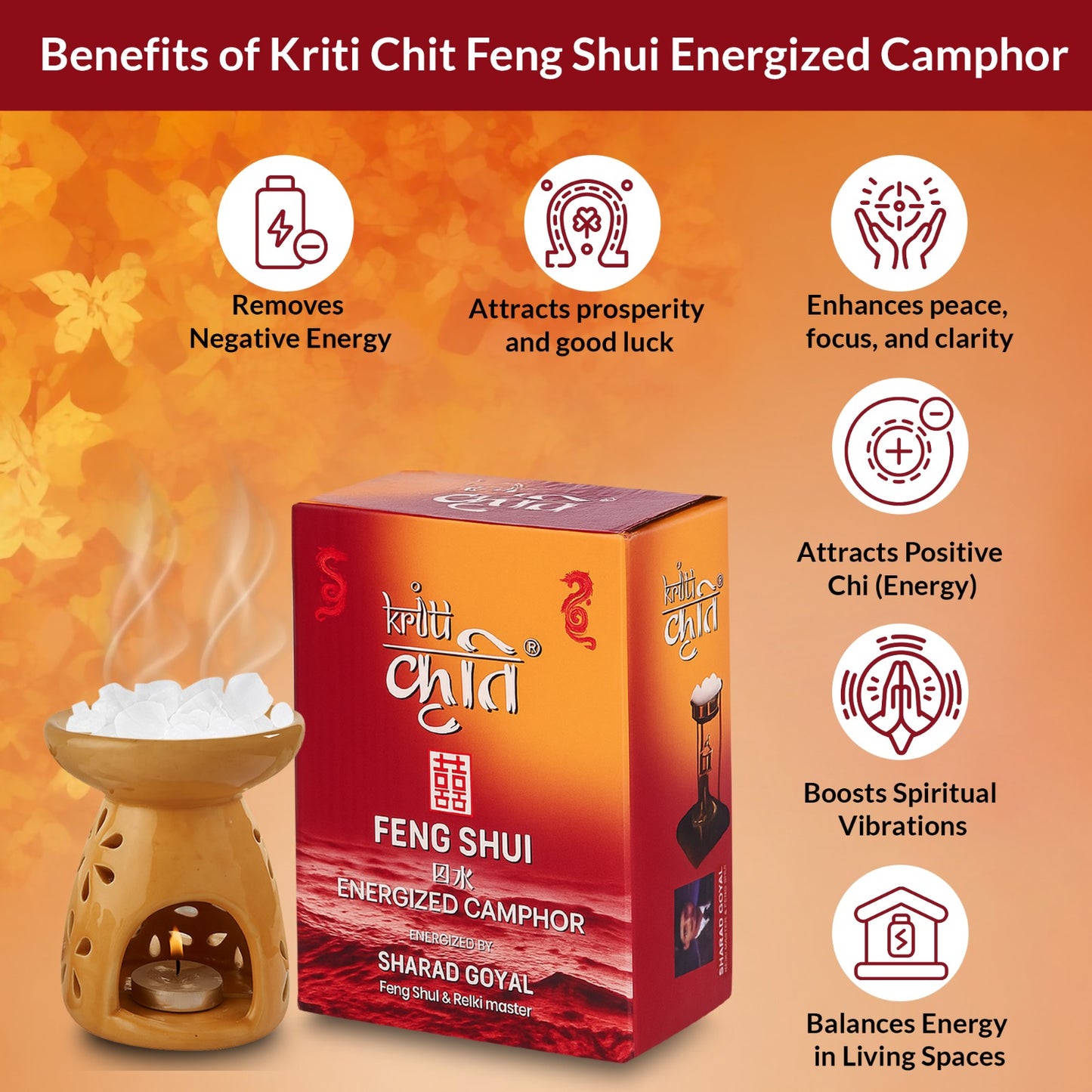 Feng Shui Energised Camphor (500 GM) White