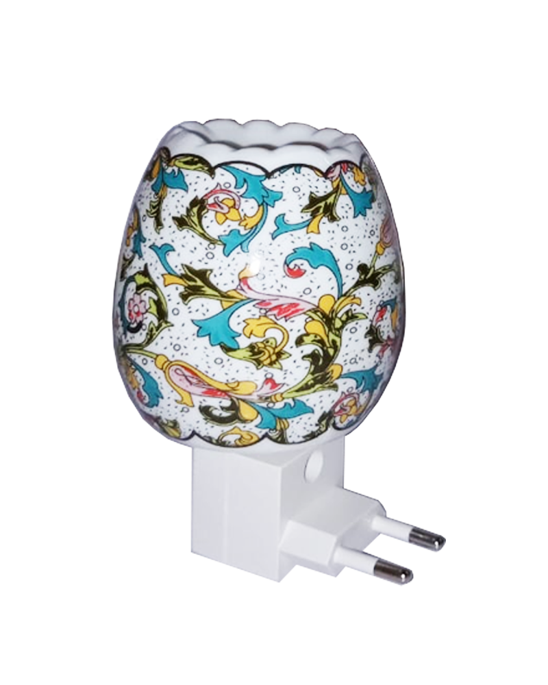 Kriti Creations No-6 Ceramic Aroma Diffuser Night Lamp Multi Functional Essential Oil Camphor Burner for Fragrance with Switch On/Off Button for Heating