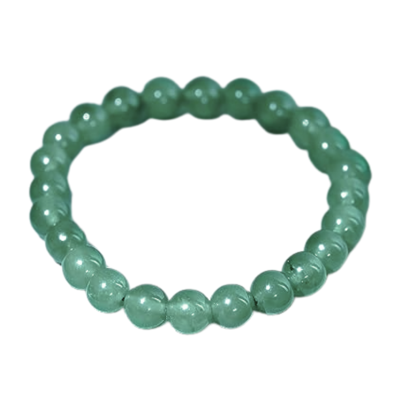 Kriti Creations Natural Green Aventurine Bracelet for Men & Women | Round Beads 6 mm Reiki Healing Crystal Stone Bracelet for Luck and Prosperity (7 inches)