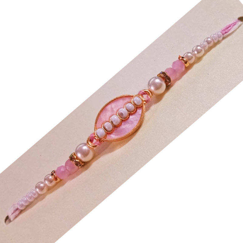 Kriti Creations Beads Designer Rakhi for Brother | Raksha Bandhan Rakhi for Bhai Bhaiya (Two Rakhi Dhaga and One Roli Chawal)