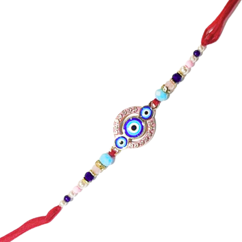 Kriti Creations Evil Eye Rakhi for Brother- Sister, Bhaiya- Bhabhi Rakhi with Free Two Rakhi Dhaga and One Roli Chawal