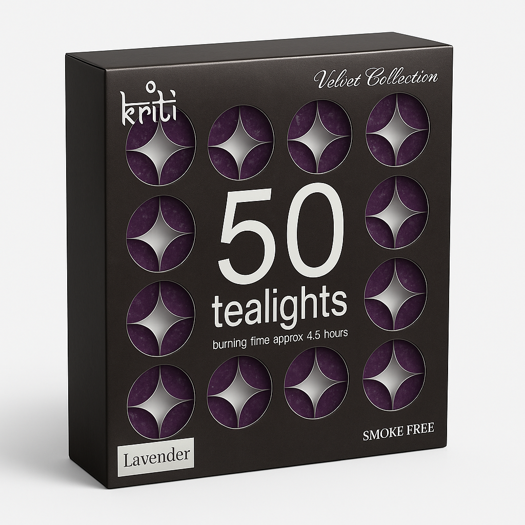 Kriti Creations Set of 50 Perfume Tea-Lights in A Pack (Lavender)