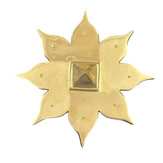Kriti Creations Vastu Lotus Pyramid in Pure Brass for Vastu Correction & Positive Energy (14X14X0.05Cm)