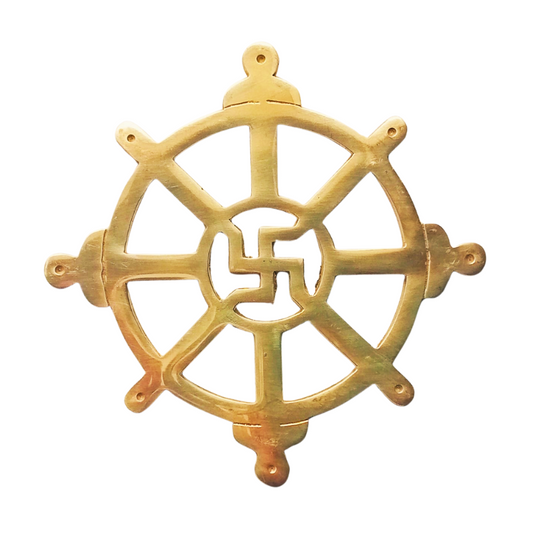 Kriti Creations Brass WEST Direction Helix Swastik-Size (18x18x0.5cm)