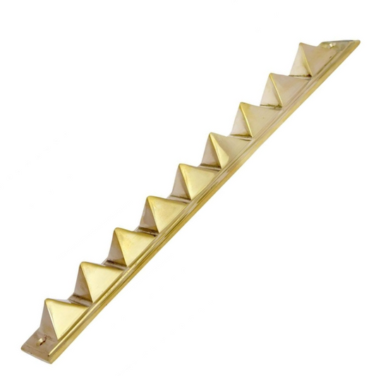 Kriti Creations Brass Pyramid Strip for Reiki Healing, Aura Cleaning Multi Layer 9 Pyramid Yantra for Vastu Correction (29x4x3cm)