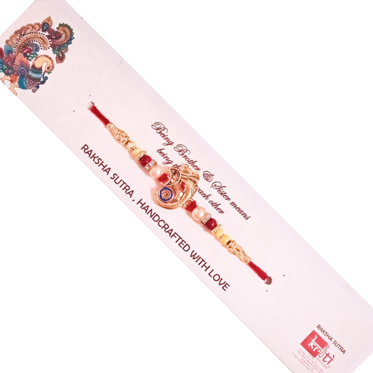 Kriti Creations Ganesh Head Rakhi For Being Brother & Sister Means Being There For Each Other with Two Rakhi Dhaga and One Roli Chawal