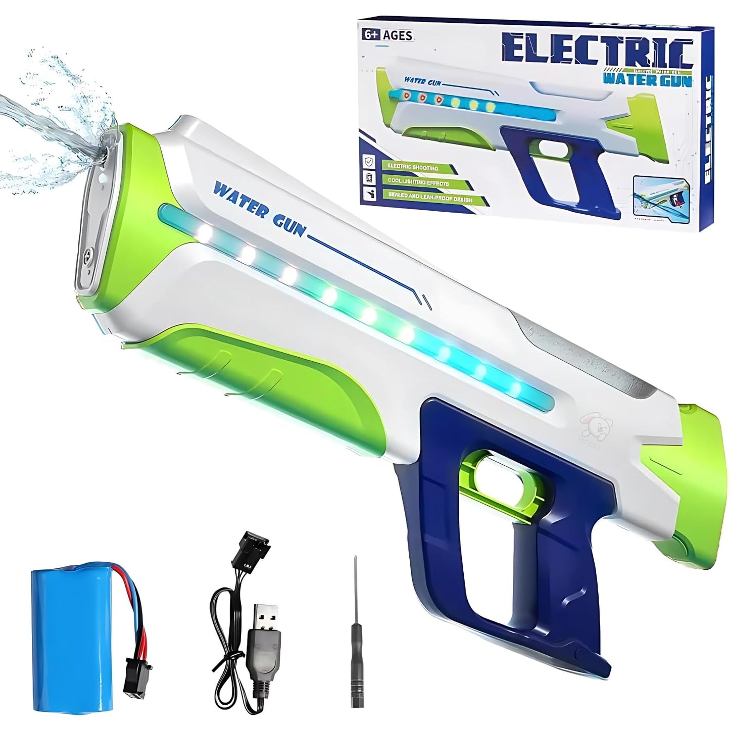 Kriti Creations Automatic Electric Water Gun Toy High Pressure Induction Water Blaster for Kids Outdoor Holi Play Multi Color WG005