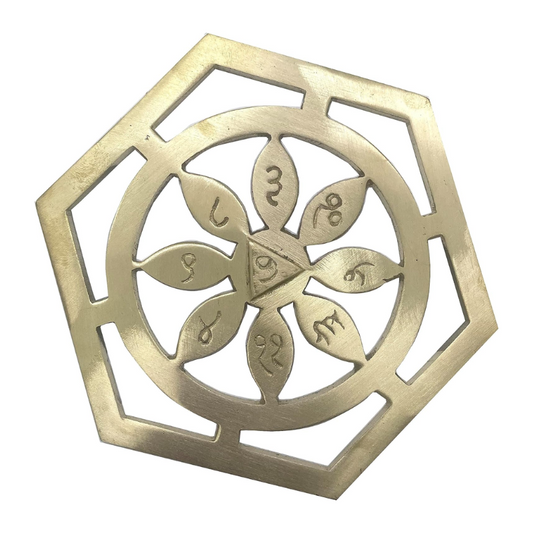 Bhoum Bhaum Brass Yantra – Mangal Dosha Remedy | Mars Planetary Yantra (10x9x0.5cm)