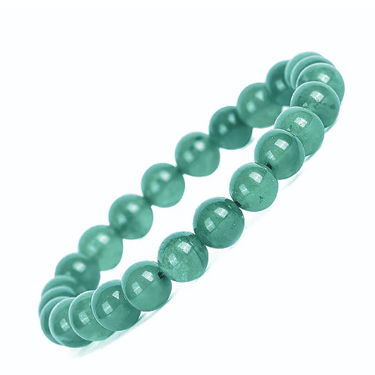 Kriti Creations Natural Green Aventurine Bracelet for Men & Women | Round Beads 6 mm Reiki Healing Crystal Stone Bracelet for Luck and Prosperity (7 inches)