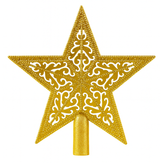 Kriti Creations Christmas Tree Decoration Top Star | Elegant Golden Colour Star Topper for Festive Home, Office & Party Décor