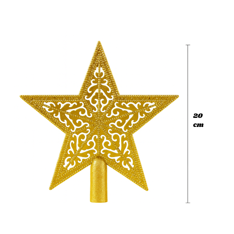 Kriti Creations Christmas Tree Decoration Top Star | Elegant Golden Colour Star Topper for Festive Home, Office & Party Décor