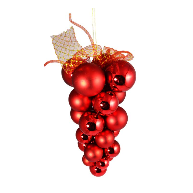 Kriti Creations Big Size Red Grape Bunch Balls Christmas Tree Decorations | Designer Xmas Tree Décor for Home, Office & Festive Styling