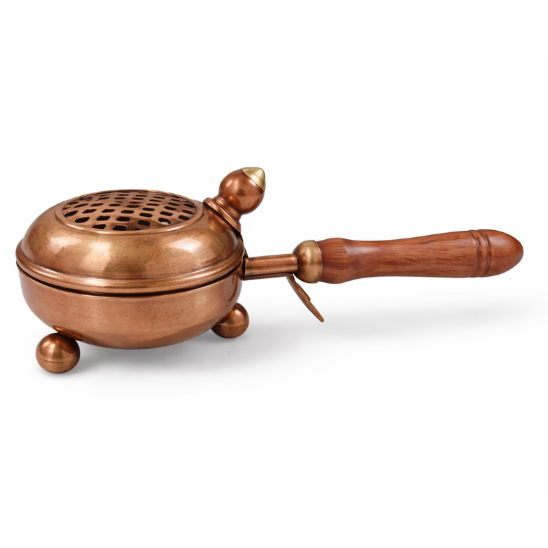 Kriti Creations Iron Dhuni with Wooden Holder (Small) | Loban Dhoop Dhuni for Pooja, Temple, Home & Diwali Special Ritual Use