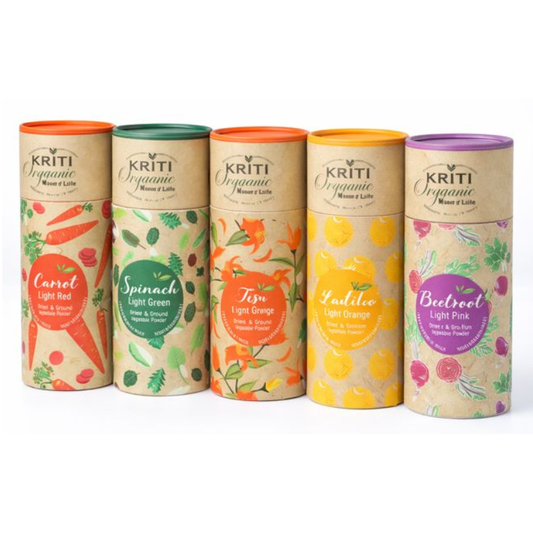 Kriti Water Colour Multi Colour Pack of 5 (25gm) | Handmade, Mica Free, Non-Perfumed Natural Organic Holi Colors