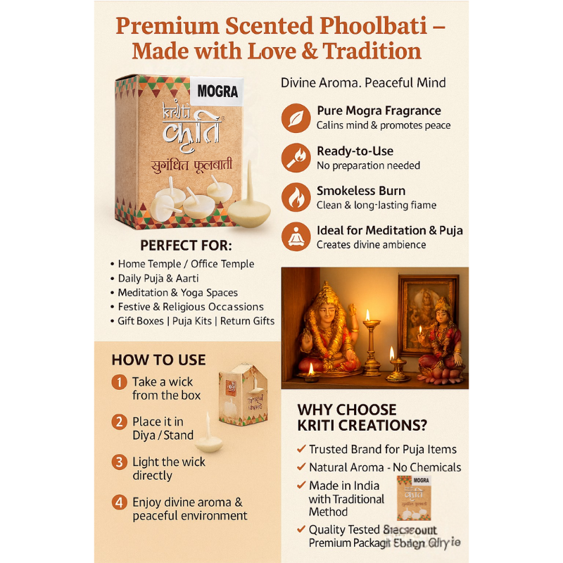 Kriti Mogra Fragrance Wicks (100 Pcs in a Box)