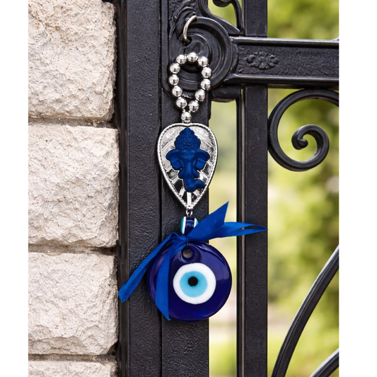 Kriti Creations Lord Ganesha Evil Eye Door Hanging | Nazar Battu for Home Entrance Protection, Vastu Balance & Spiritual Décor