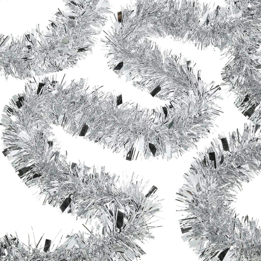 Kriti Creations Artificial Silver Colour Garlands PK of 2 | Merry Christmas Strings Garlands for X mas Christmas Tree Decoration