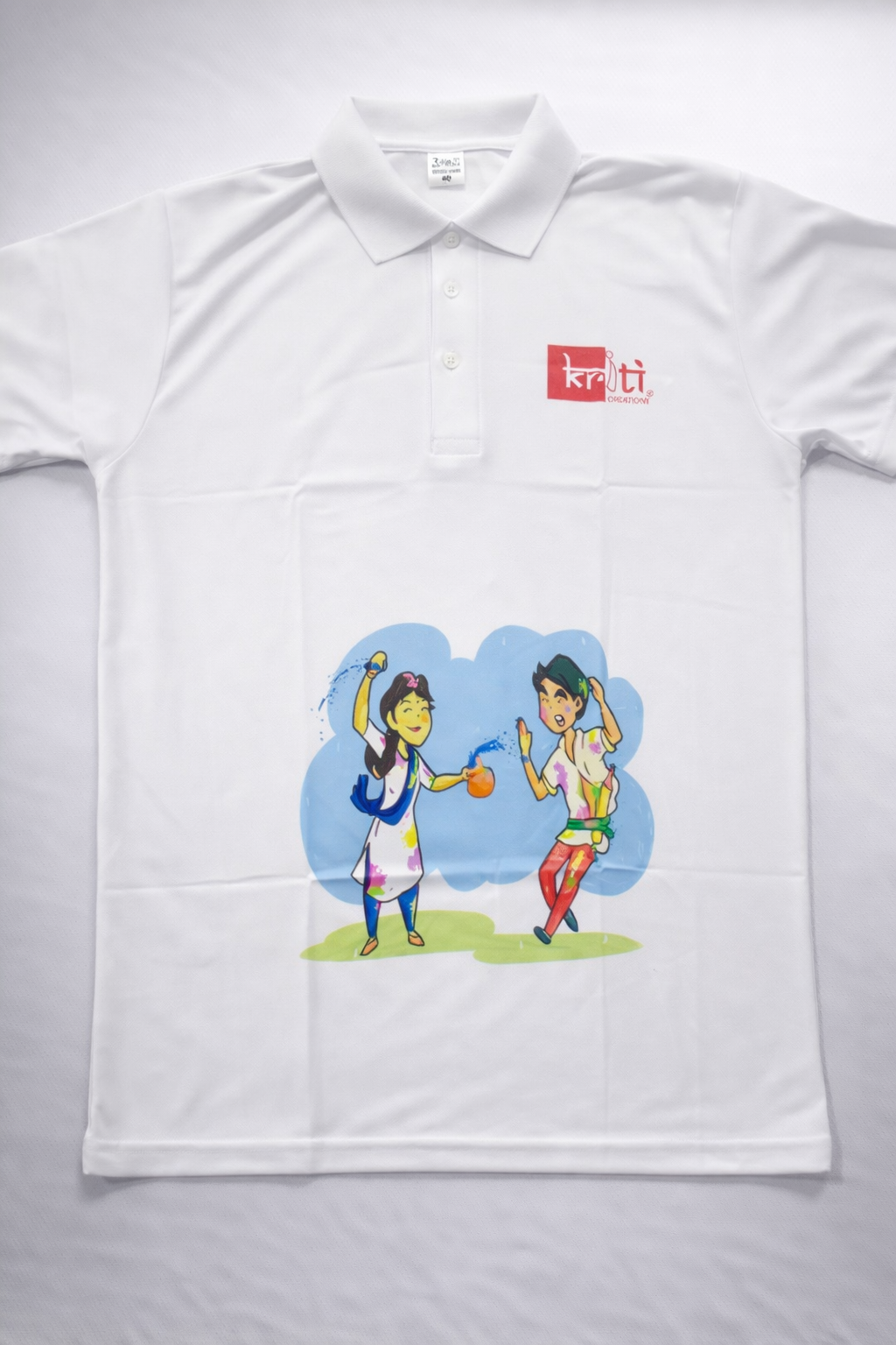 Happy Holi Printed T-Shirt for Men & Boys (XL-Size) | Color Splash Festival Graphic Tee | Soft Polyester Round Neck Casual Wear