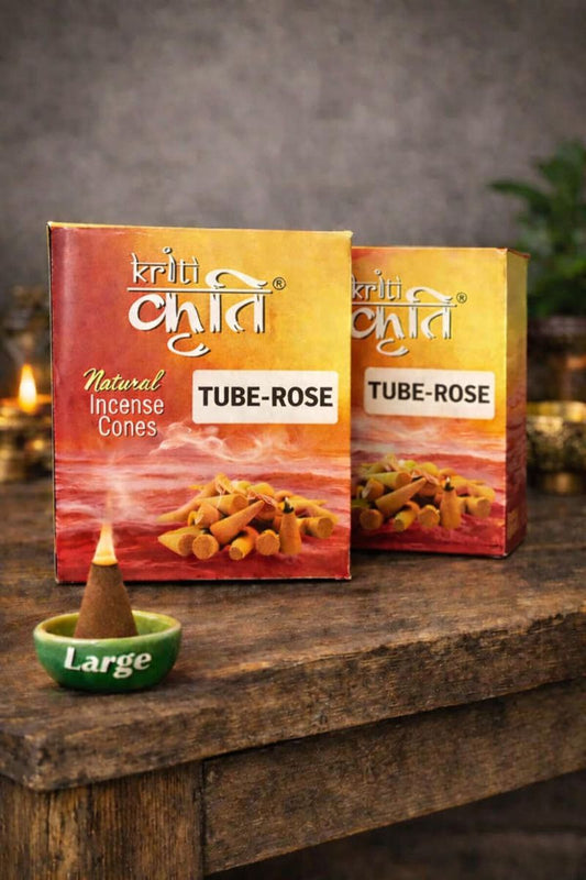 Kriti Creations Natural Incense Cone Tube-Rose Pack of 2 (200 gm) | Traditional Sambrani Aroma Cones for Pooja & Meditation