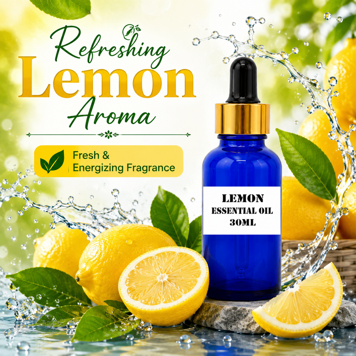 Kriti Creations Lemon Aroma Oil 30ML | Fresh Citrus Fragrance for Home