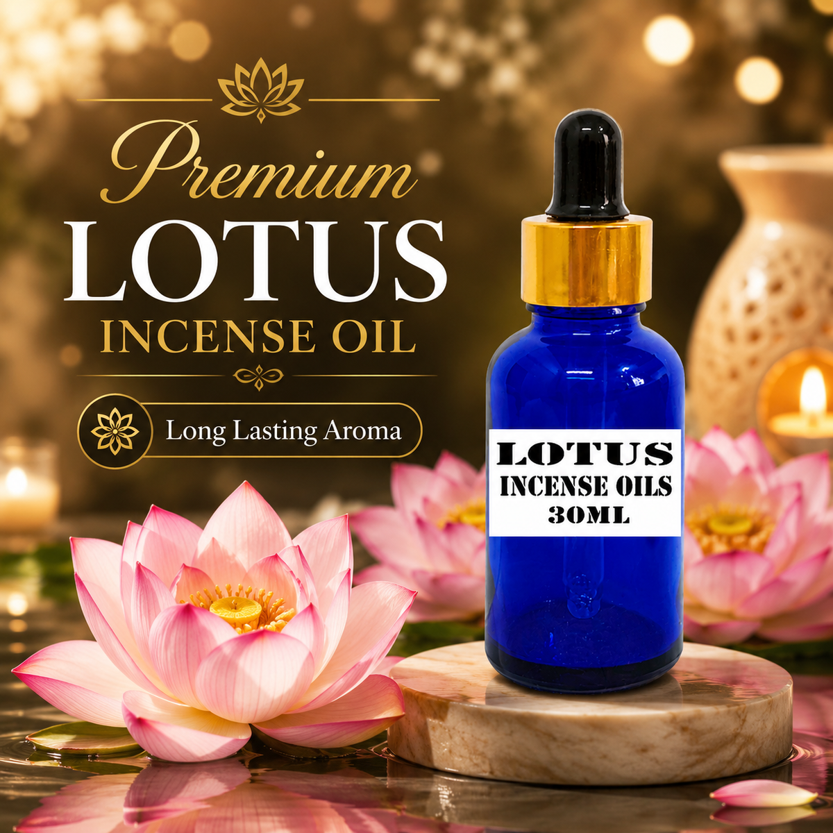 Kriti Creations Lotus Aroma Oil 30ML | Soft Floral Fragrance for Home