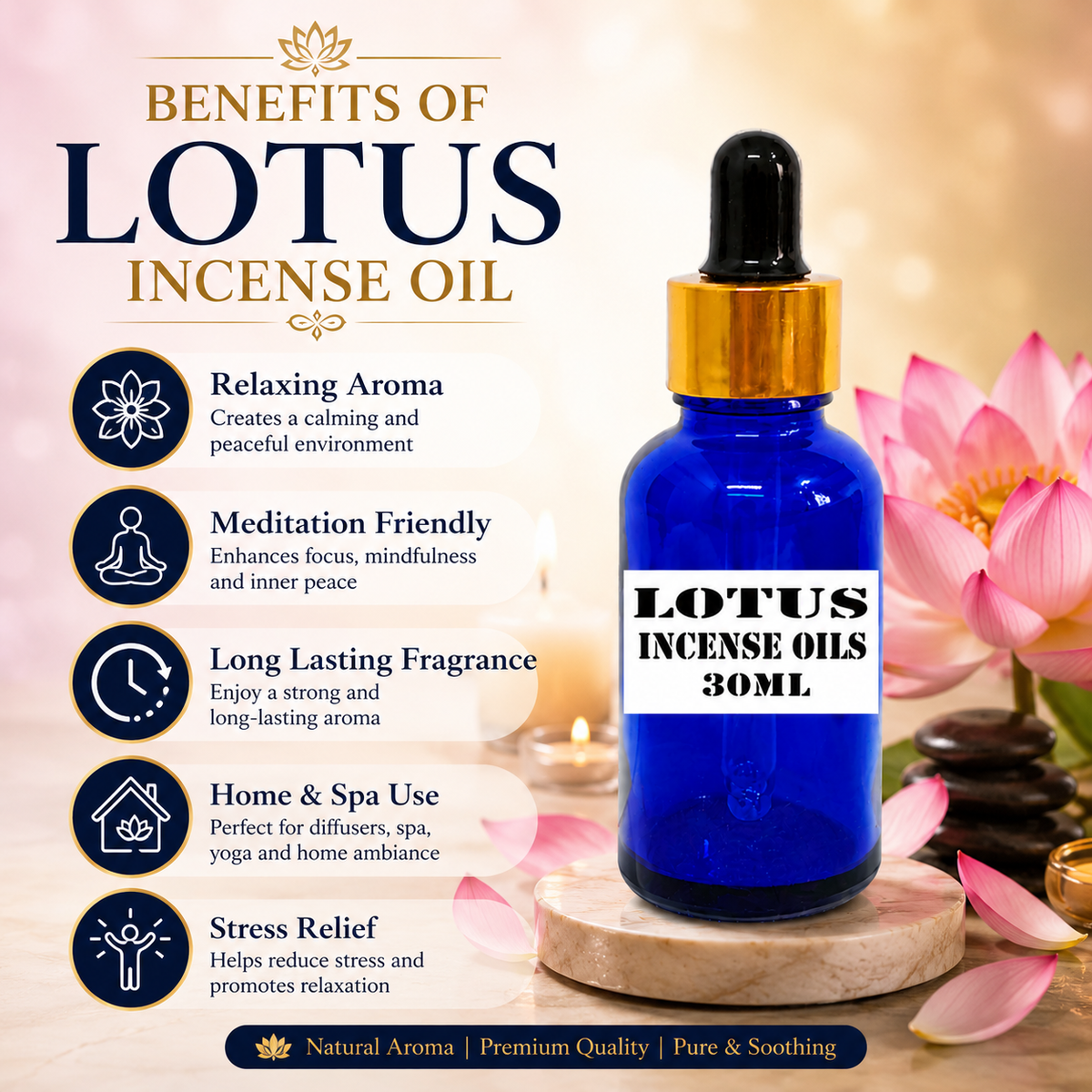 Kriti Creations Lotus Aroma Oil 30ML | Soft Floral Fragrance for Home