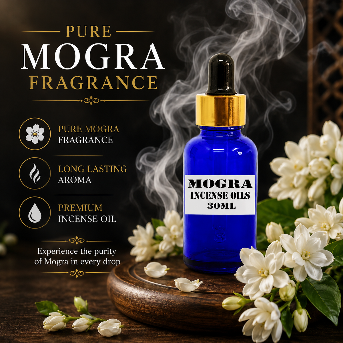 Kriti Creations Mogra Aroma Oil 30ML | Sweet Floral Fragrance for Home