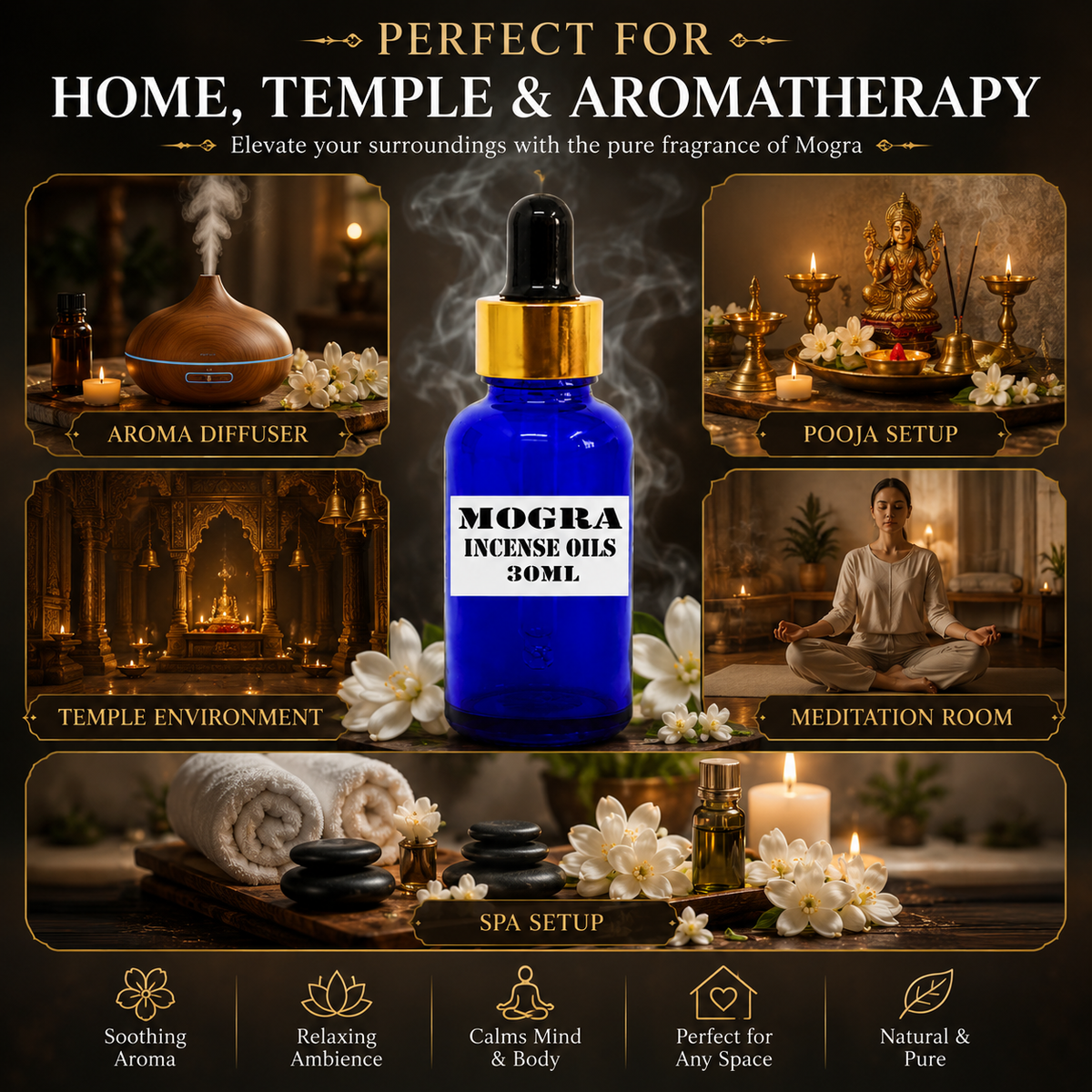 Kriti Creations Mogra Aroma Oil 30ML | Sweet Floral Fragrance for Home