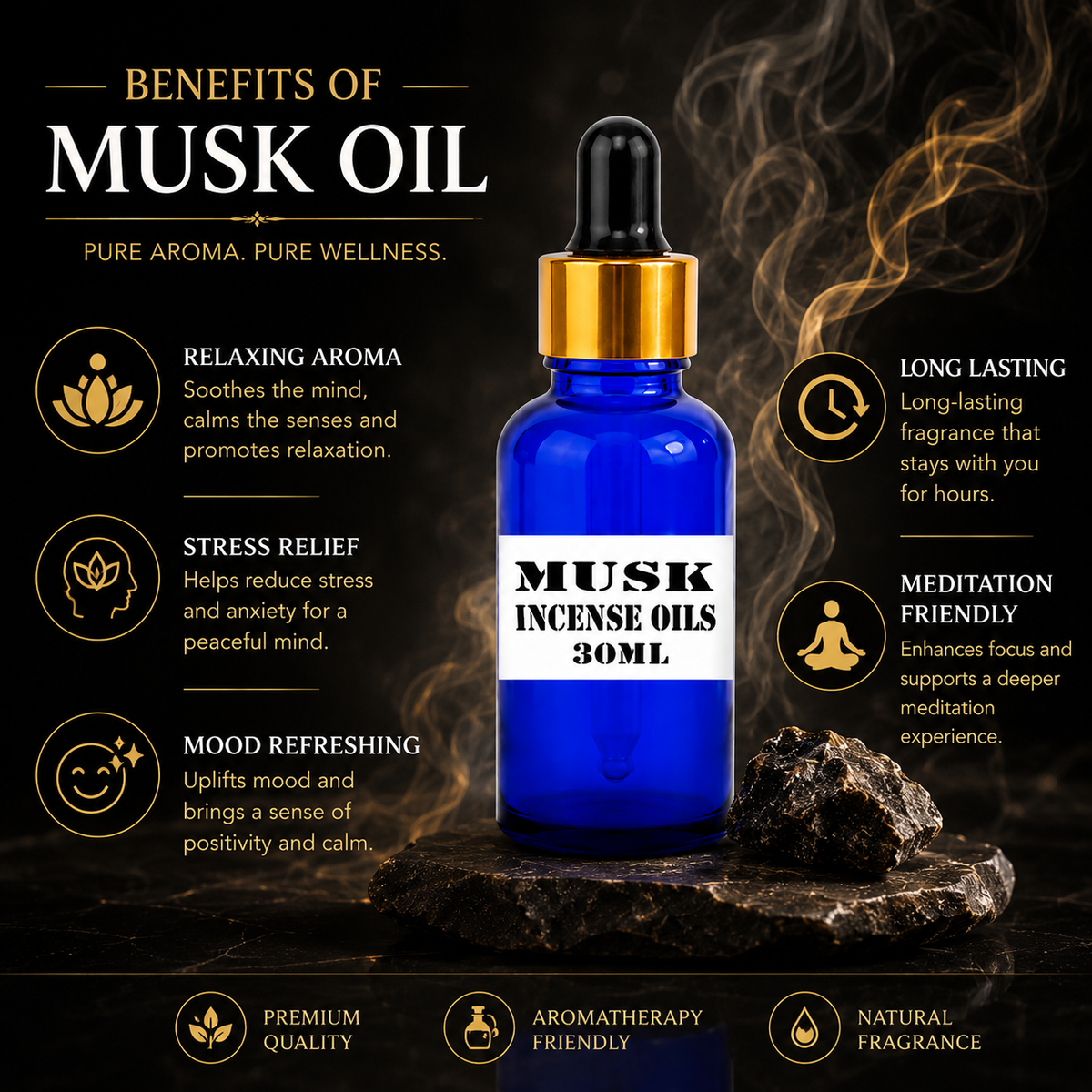 Kriti Creations Musk Aroma Oil 30ML | Warm & Rich Fragrance for Home