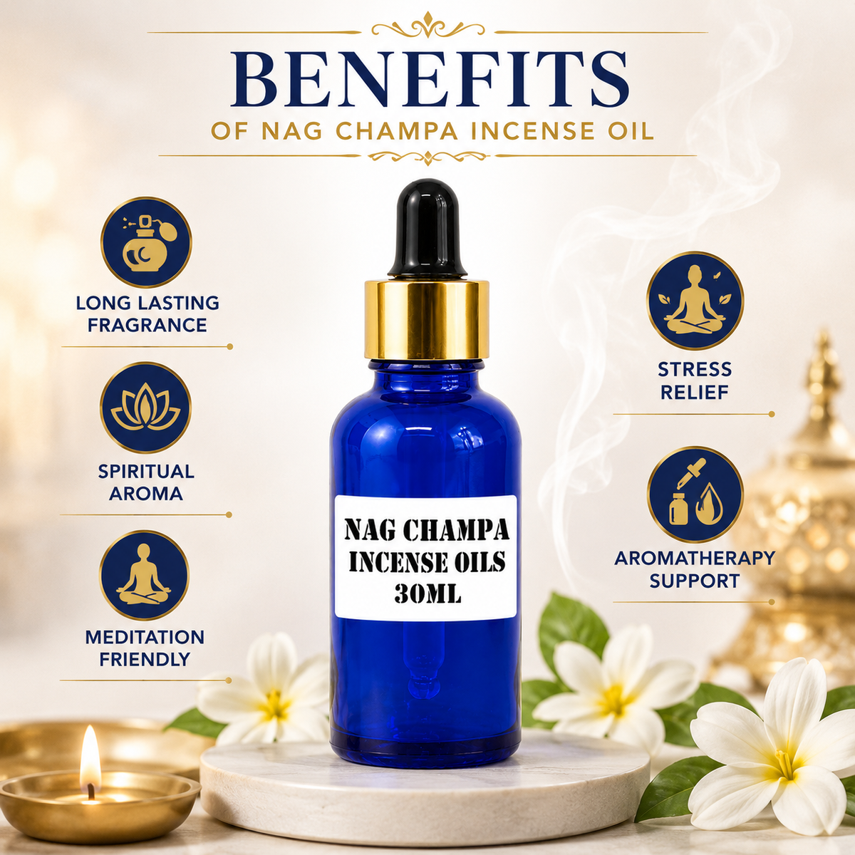 Kriti Creations Nag Champa Aroma Oil 30ML | Rich Traditional Fragrance